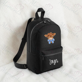 Personalised Kids Highland Cow Mini Backpack