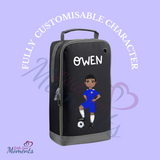 Personalised Kids Football Boot Bag with Fully Customisable Character