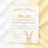 Personalised Kids Easter Bunny Letter for Easter Egg Hunt - Pink, Blue or Yellow