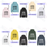 Personalised Leavers Hoodies. Custom Class of 2025 Graduation Hoodie - Nursery, Primary School, High School, College, University