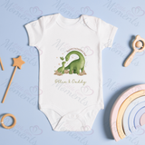 Personalised Happy Father's Day Dinosaur Baby Bodysuit