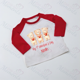 Personalised My 1st Valentine's Day Long Sleeved Top. Baby Valentine's Outfit - Red or Navy - 3 Little Bears