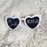Personalised Wedding Reception Novelty Heart Shaped Sunglasses. Wedding Party Favours. Viral Trending Wedding Photographs