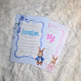 Personalised Kids Easter Bunny Letter for Easter Egg Hunt - Pink or Blue Design