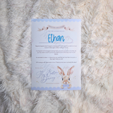 Personalised Kids Easter Bunny Letter for Easter Egg Hunt - Pink, Blue or Yellow