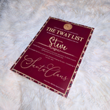 Personalised Adults Explicit Novelty Christmas Certificate. The T**t List. 18+. Custom Made Funny Secret Santa Gift  - Tartan Design