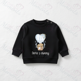 Personalised Happy Mother's Day Sweatshirt. Baby/Toddler Jumper - Teddy Hot Air Balloon Design