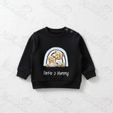 Personalised Happy Mother's Day Sweatshirt. Baby/Toddler Jumper - Teddy Rainbow Design