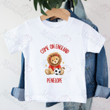 Personalised "Come On England" Football T-shirt for World Cup - All Sizes - Lion Design