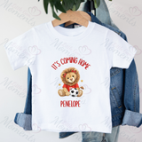 Personalised "It's Coming Home" England Football T-shirt for World Cup - All Sizes - Lion Design