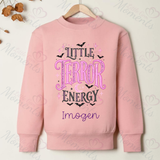Little Terror Energy Sweatshirt | Halloween Toddler Matching Top | Kids Halloween Sweatshirt | Available In A Range Of Colours