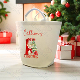 Personalised 1st Christmas Trug. Felt Xmas Gift Basket.