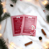 Personalised Elf Hello and Goodbye Letter Bundle | Red Gingham Elf Arrival and Farewell Notes | Custom Name A4 Card | Kids Christmas Set