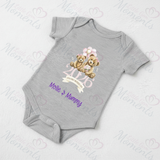 Personalised Our First Mother's Day Baby Bodysuit. Custom Baby Vest - Blue or Pink Teddy Design