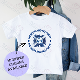 No Scotland No Party Scotland Football T-shirt for World Cup - Various Sizes - Design 5