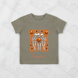 Personalised Skeleton Trio Kids T-shirt | Halloween Toddler Top