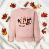 Little Wizard Sweatshirt | Halloween Toddler Sweater | Wizard Chief Main Little Mini Big Wording Options | Available In A Range Of Colours