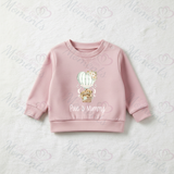 Personalised Happy Mother's Day Sweatshirt. Baby/Toddler Jumper - Teddy Hot Air Balloon Design