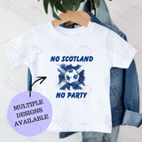 No Scotland No Party Scotland Football T-shirt for World Cup - Various Sizes - Design 4