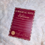 Personalised "A Magical Note" Tartan Santa Letter. Custom Christmas Eve Box Filler.