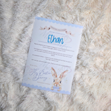 Personalised Kids Easter Bunny Letter for Easter Egg Hunt - Pink, Blue or Yellow