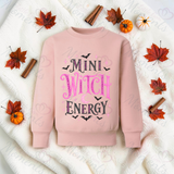 Mini Witch Energy Sweatshirt | Toddler Witch Halloween Top | Mummy And Me Matching Set | Kids Witch Sweatshirt