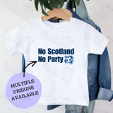 No Scotland No Party Scotland Football T-shirt for World Cup - Various Sizes