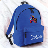 Personalised Neon Dirt Bike School Bag