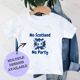 No Scotland No Party Scotland Football T-shirt for World Cup - Various Sizes - Design 2
