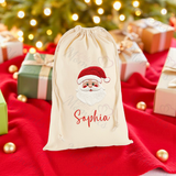 Personalised Christmas Santa Sack - Santa Claus Design. Premium Custom Xmas Gift Sack with Name