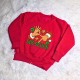 67 Kids Christmas Jumper. Santa Claus Six Seven Red Sweatshirt.