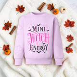 Mini Witch Energy Sweatshirt | Toddler Witch Halloween Top | Mummy And Me Matching Set | Kids Witch Sweatshirt