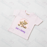 Personalised Happy Mother's Day T-shirt - Teddy Rainbow Design - Pink or Blue