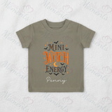 Personalised Mini Witch Energy Kids T-shirt | Halloween Toddler Top
