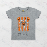 Personalised Skeleton Trio Kids T-shirt | Halloween Toddler Top