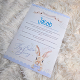Personalised Kids Easter Bunny Letter for Easter Egg Hunt - Pink, Blue or Yellow