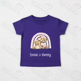 Personalised Happy Mother's Day T-shirt - Teddy Rainbow Design - Pink or Blue