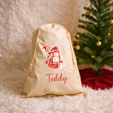 Personalised Christmas Santa Sack - Elf Present Design. Premium Custom Xmas Gift Sack with Name