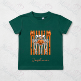 Personalised Skeleton Trio Kids T-shirt | Halloween Toddler Top