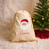 Personalised Christmas Santa Sack - Santa Claus Design. Premium Custom Xmas Gift Sack with Name