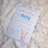 Personalised Kids Easter Bunny Letter for Easter Egg Hunt - Pink, Blue or Yellow