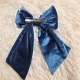 Personalised Christmas Velvet Hair Bow - Christmas Tree Design