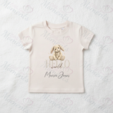 Personalised "Hello World" Organic Cotton Baby Tee: Bunny Design