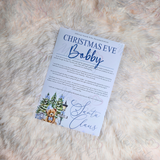 Personalised Christmas Eve Santa Letter - Candy Cane Lane Blue Design. Custom Kids Christmas Eve Box Filler.