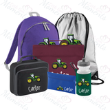 Personalised Mega Back To School Essentials Bundle - Embroidery Style Tractor