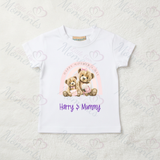 Personalised Happy Mother's Day T-shirt - Teddy Rainbow Design - Pink or Blue