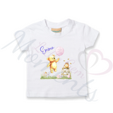 Personalised Kids Happy Easter T-shirt - Bear and Balloon Design