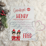 Personalised Elf Goodbye Letter - Christmas Eve - Boy & Girl Elf