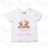 Personalised 1st Father's Day Kids T-shirt - Daddy and Me Teddy Design
