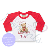 Personalised My Valentine Is My...Long Sleeved Top. Custom Kids Valentine's Top - Red or Navy